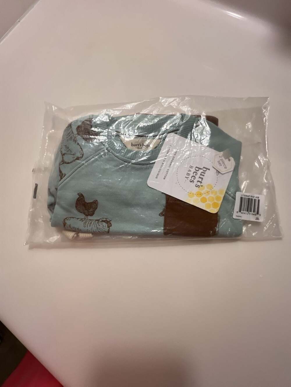 Burt's Bees Baby 2-Piece Farm Animal Print Sweatshirt and Pants Set
